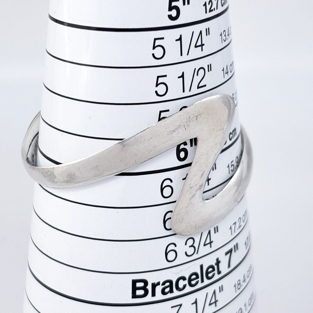 Vintage OuiSi Mexico Taxco TS-01 Sterling Silver 925 Zigzag Cuff Bracelet 6" - Picture 6 of 10